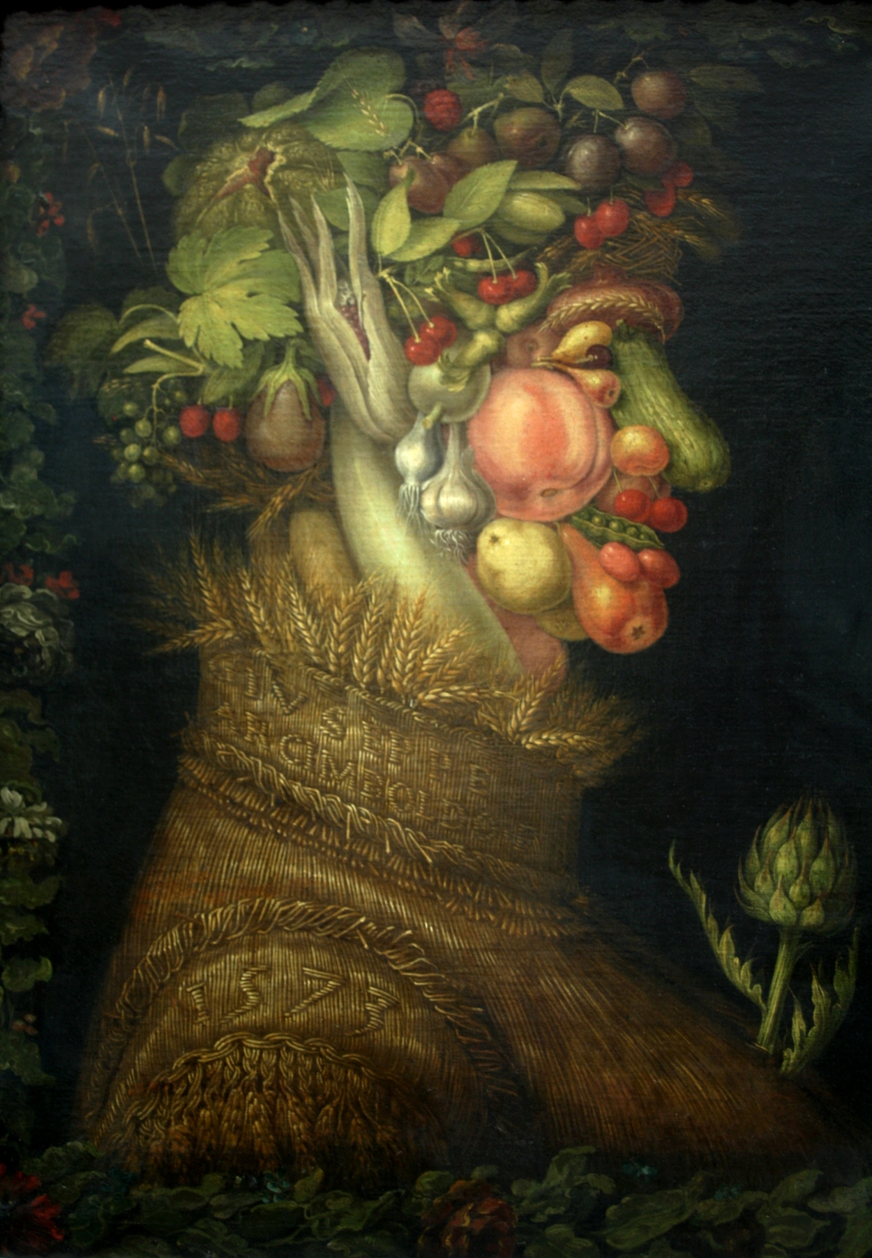 L’Été, d’Arcimboldo (1563), où l’aubergine fait office d’oreille... Musée du Louvre Paris - © J.-F. Coffin