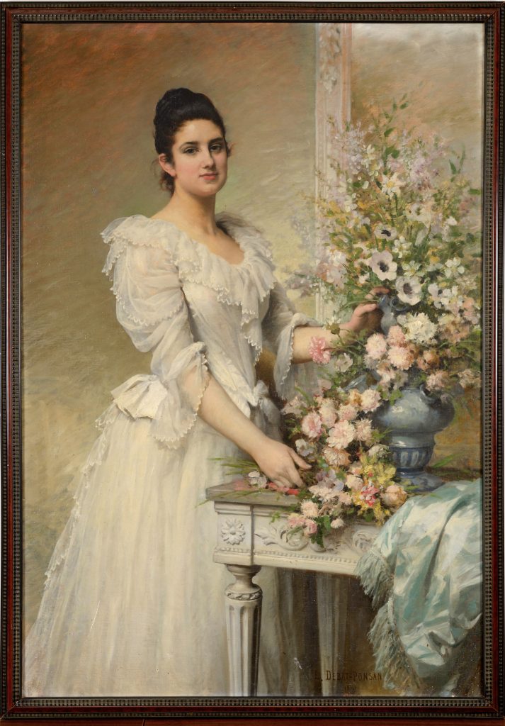 "Portrait de mademoiselle Élisabeth de Vilmorin" (future comtesse d’Estienne d’Orves) en 1891, par Édouard Debat-Ponsan 1847-1913 - © D.R. Tableau légué à la SNHF et qui fera partie des œuvres présentées lors de l’exposition de décembre 2015 rue de Grenelle 