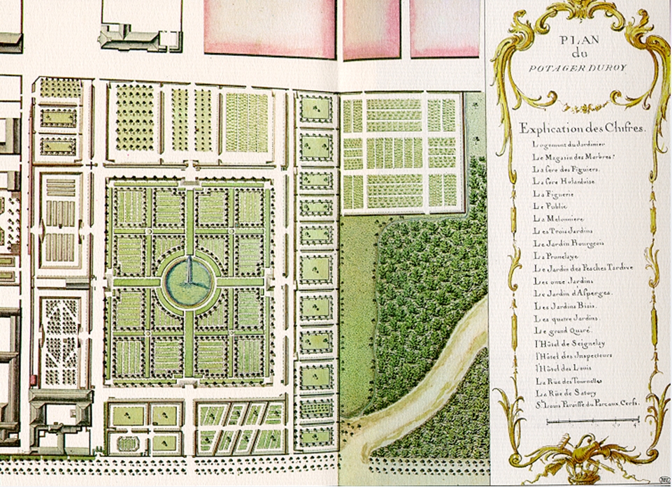 "Veüe et perspectives du jardin Potager de Versailles", Aveline XVIIe siècle - © D.R