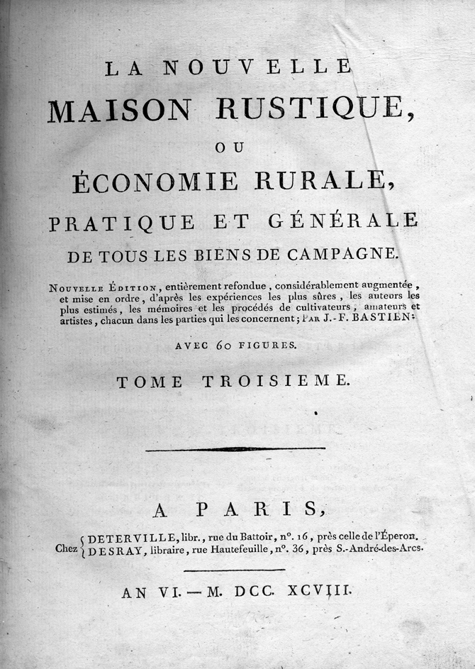 Nouvelle Maison Rustique 1798