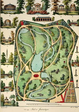 Jardin fantastique in G. Thouin, Plans raisonnés de toutes les espèces de jardins, deuxième éd., Imprimerie Lebègue, Paris, 1823. (ENSP Versailles).
