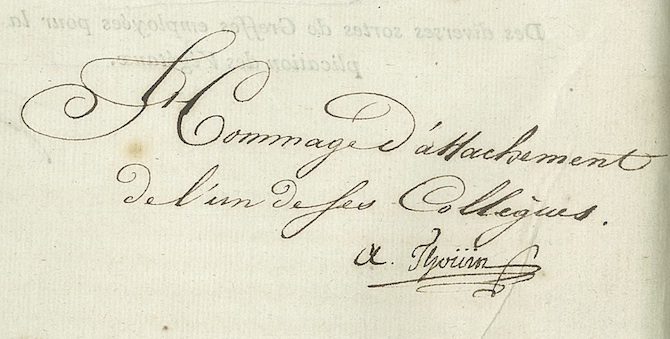 Signature d'André Thouin