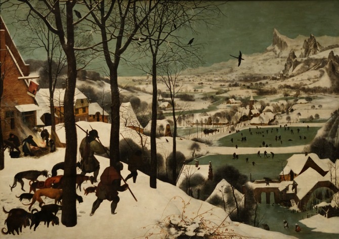 llustration du petit âge glaciaire : « Les chasseurs dans la neige » (1565), de Pieter Brueghel l'Ancien - Kunsthistorisches Museum de Vienne (Autriche) - © D.R.